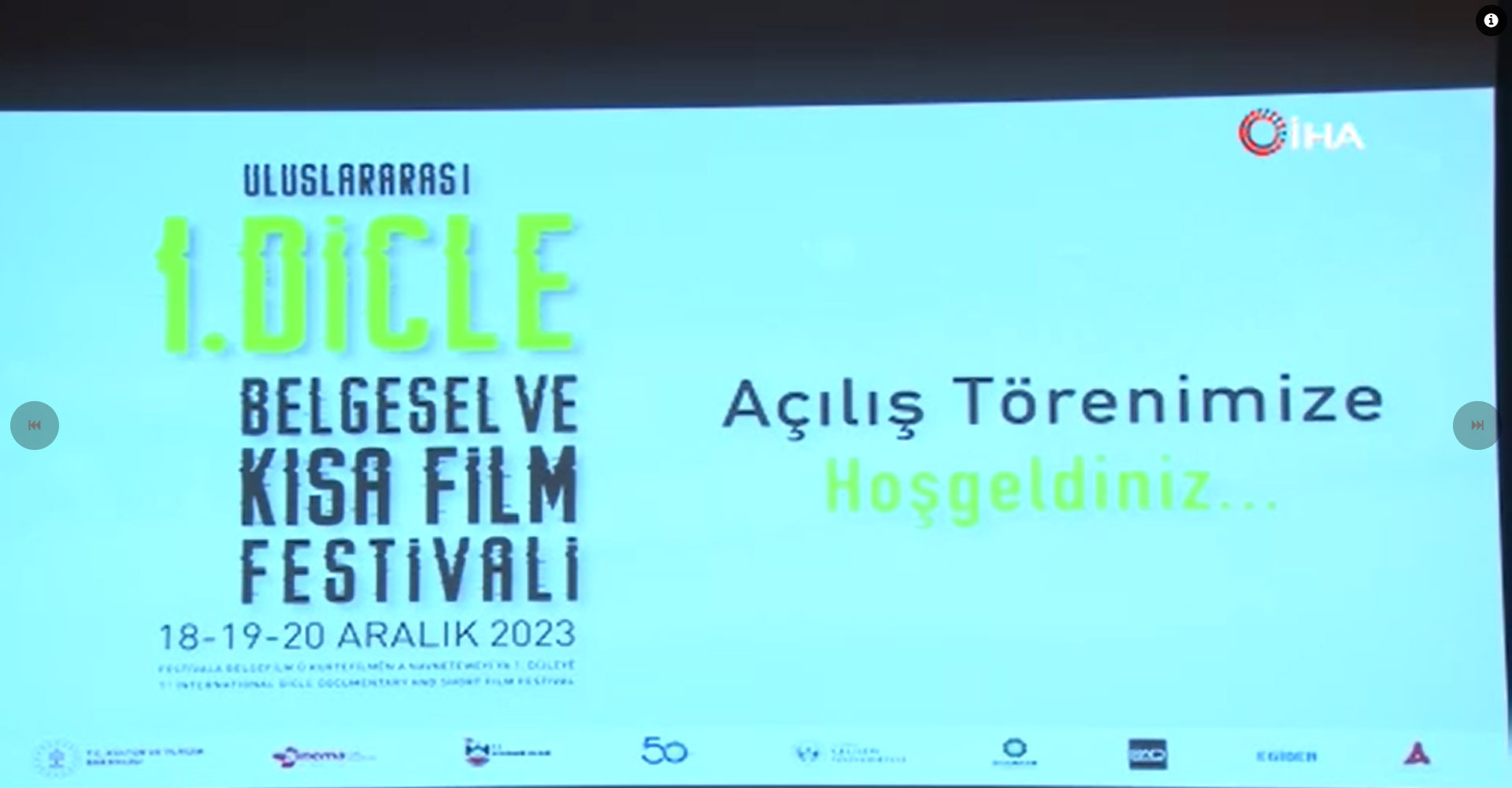 1. Uluslararası Dicle Belgesel ve Kısa Film Festivalinin açılışı gerçekleşti